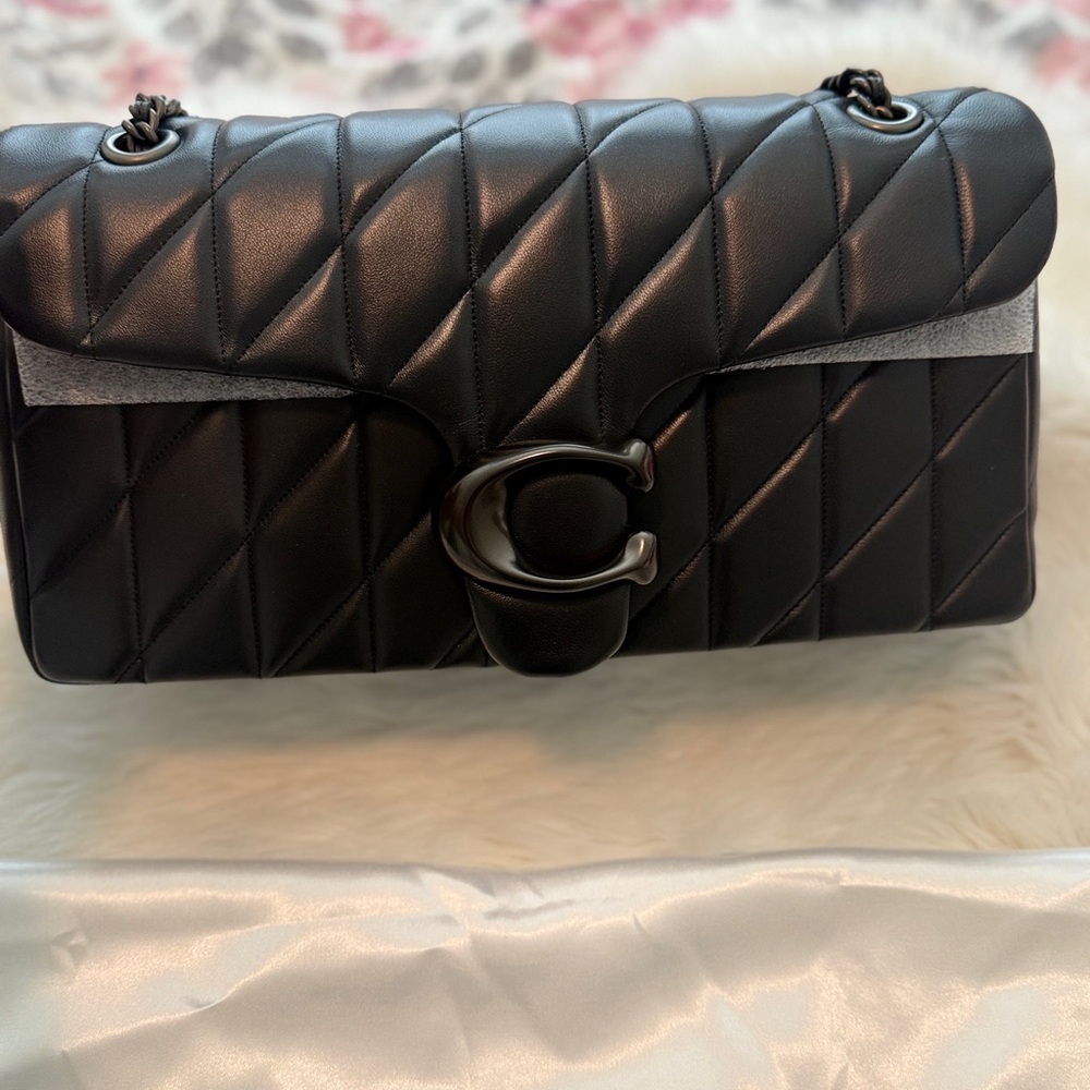 Coach Black Quilted Tabby 33 Leather Convertible Shoulder Bag
